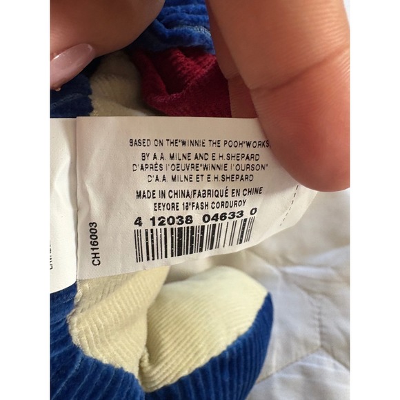 Disney Store Eeyore Corduroy Plush Collectible Removable Tail Winnie the Pooh - Picture 6 of 7